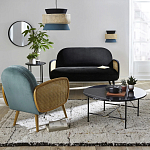 Бра с плетеным декором из ротанга Bonnie Wicker Blue Wall Lamp варинант исполнения - 4 | Loft Concept в Кирове