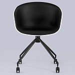 Офисное кресло из пластика с мягким сиденьем Eggshell Black варинант исполнения - 4 | Loft Concept в Кирове