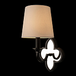 Бра с белым текстильным абажуром и декоративным основанием в виде четырехлистника с зеркальной вставкой Vitorino варинант исполнения - 9 | Loft Concept в Кирове