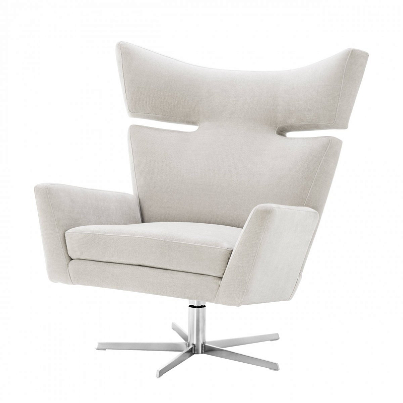 Кресло Eichholtz Swivel Chair Eduardo Никель Молочный Кресло Eichholtz Swivel Chair Eduardo Никель Молочный в Кирове | Loft Concept