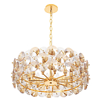 Люстра круглая золотого цвета с круглыми хрустальным элементами Solyria варинант исполнения - 6 | Loft Concept в Кирове