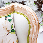 Кресло из натурального бука золотистое с изображением птиц и цветов Blooming Birds варинант исполнения - 2 | Loft Concept в Кирове