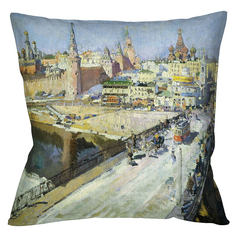Подушка декоративная Москворецкий мост Impressionism in Art Мульти Бежевый Подушка декоративная Москворецкий мост Impressionism in Art Мульти Бежевый в Кирове | Loft Concept