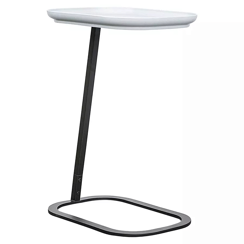 Столик приставной с прямоугольной серой столешницей Steel Stable Table Серый Черный Столик приставной с прямоугольной серой столешницей Steel Stable Table Серый Черный в Кирове | Loft Concept