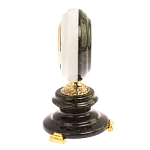 Часы настольные бронзовые из натуральных камней Мрамор и Змеевик Stone Clock варинант исполнения - 6 | Loft Concept в Кирове