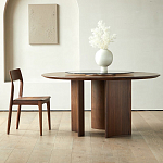 Стол обеденный круглый с двойной столешницей Walnut Wood Table варинант исполнения - 9 | Loft Concept в Кирове