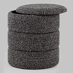 Пуф Three Gray в ткани букле серого цвета варинант исполнения - 2 | Loft Concept в Кирове