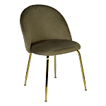 Стул велюровый хаки на золотистых металлических ножках Vendramin Chair варинант исполнения - 2 | Loft Concept в Кирове
