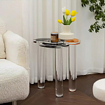 Дизайнерский журнальный стол с фигурной столешницей на 3-х прозрачных ножках Rahakif варинант исполнения - 4 | Loft Concept в Кирове