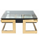 Стол журнальный квадратный с стеклянной столешницей Alonso Glass варинант исполнения - 1 | Loft Concept в Кирове