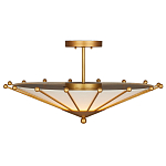 Потолочный светильник в форме конуса с каркасом золотого цвета и тканевым абажуром Inspiration in Light варинант исполнения - 3 | Loft Concept в Кирове