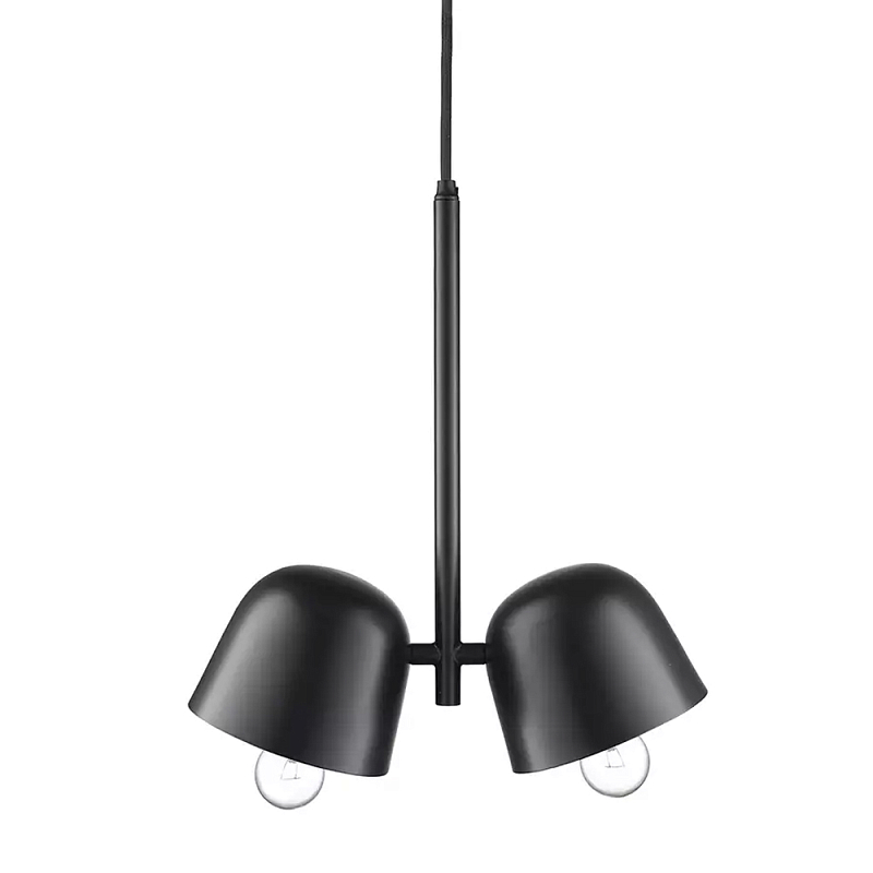 Подвесной светильник черный с 2-мя плафонами Pendant lamp Black Черный Подвесной светильник черный с 2-мя плафонами Pendant lamp Black Черный в Кирове | Loft Concept