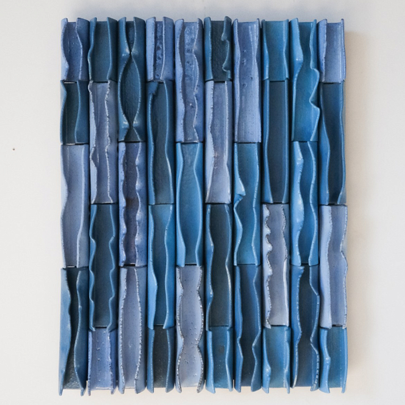 Объемное Панно Vertical Blue Rhythmic Waves Синий в Кирове | Loft Concept 