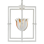 Люстра белая прямоугольная с абажурами в виде цветков тюльпана White Tulips варинант исполнения - 3 | Loft Concept в Кирове