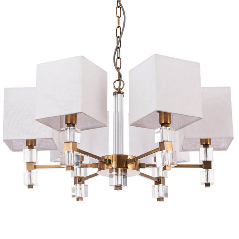 Люстра Tradonico Chandelier Brass Белый Бронза Прозрачный Люстра Tradonico Chandelier Brass Белый Бронза Прозрачный в Кирове | Loft Concept