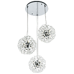 Подвесной светильник с 3-мя плафонами Crystal Dandelions Chrome Hanging Lamp варинант исполнения - 2 | Loft Concept в Кирове