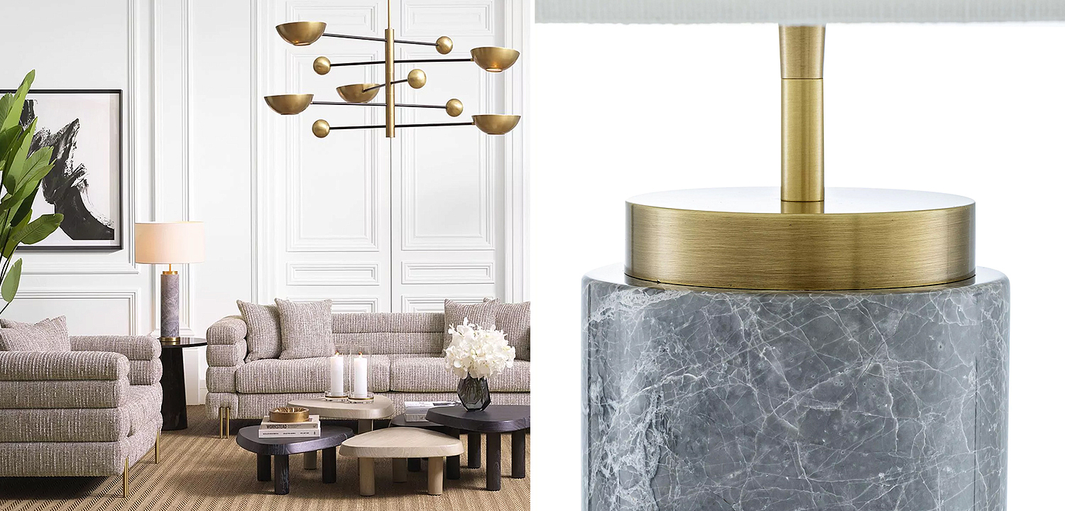 Настольная лампа Eichholtz Table Lamp Lxry Grey Marble Настольная лампа Eichholtz Table Lamp Lxry Grey Marble - Loft-Concept в Кирове