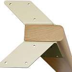 Обеденный стол с прямоугольной бежевой столешницей из стекла на 4-х деревянных ножках Beige Marble варинант исполнения - 5 | Loft Concept в Кирове