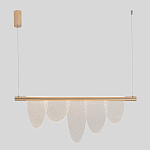 Люстра подвесная с пятью прозрачными элементами в форме лепестков и золотистым металлическим основанием DALI Tonin Casa варинант исполнения - 3 | Loft Concept в Кирове