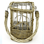 Кашпо стеклянное в плетёной корзине Argo варинант исполнения - 1 | Loft Concept в Кирове