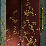 Обои с вышивкой ручной работы Fyodor Original colourway on Merlot linen варинант исполнения - 3 | Loft Concept в Кирове