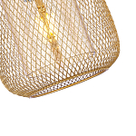 Подвесной светильник со стеклянным плафоном цилиндрической формы и металлической сеткой Metal Mesh Gold варинант исполнения - 4 | Loft Concept в Кирове