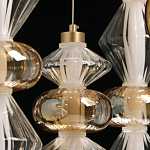 Люстра с плафонами из прозрачного и янтарного стекла в виде шаров и ромбов Gabriel Scott Luna варинант исполнения - 11 | Loft Concept в Кирове