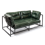 Диван Лофт Натуральная Винтажная кожа Зеленый Two Seat Encounter Leather Sofa варинант исполнения - 3 | Loft Concept в Кирове