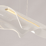 Люстра линейная с прозрачным волнообразным плафоном Wave Line варинант исполнения - 9 | Loft Concept в Кирове