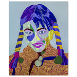 Картина с вышивкой Портрет wall panel People with the yellow ear 3 варинант исполнения - 3 | Loft Concept в Кирове