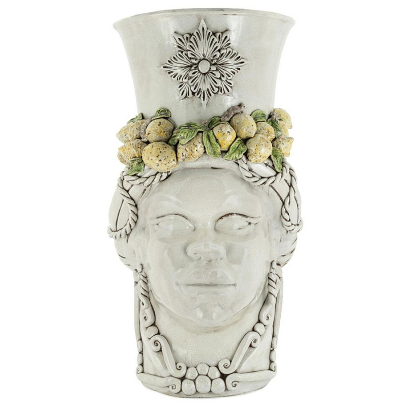 Ваза Vase Head Lady Giant Crakle Lemon Бежевый Желтый Ваза Vase Head Lady Giant Crakle Lemon Бежевый Желтый в Кирове | Loft Concept