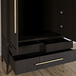 Шкаф платяной Primo с выдвижными ящиками шпон Темный орех варинант исполнения - 5 | Loft Concept в Кирове