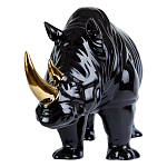 Статуэтка черный носорог с золотыми рогами Golden Horned Black Rhino варинант исполнения - 2 | Loft Concept в Кирове