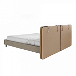 Кровать двуспальная серая с изголовьем из экокожи и ткани Modern Look варинант исполнения - 2 | Loft Concept в Кирове