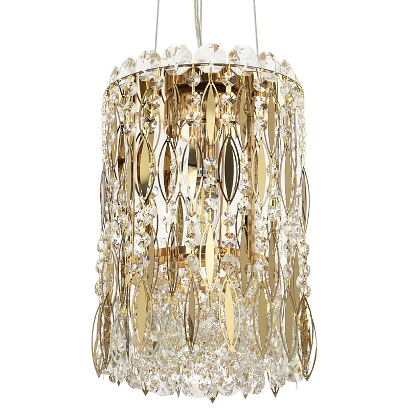 Подвесной светильник с металлическими и хрустальными подвесками Bonnay Crystal Hanging Lamp Прозрачное Стекло Золотой Подвесной светильник с металлическими и хрустальными подвесками Bonnay Crystal Hanging Lamp Прозрачное Стекло Золотой в Кирове | Loft Concept