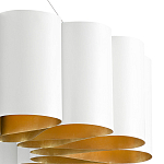 Люстра круглая фактурная в сочетании белого и золотого цвета Wide Stripes of Ribbon варинант исполнения - 1 | Loft Concept в Кирове