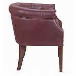 Кресло низкое из натуральной кожи на 4-х деревянных ножках из массива бука Chloe Leather Armchair vine варинант исполнения - 2 | Loft Concept в Кирове