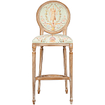 Барный стул из массива бука светло-зеленый с растительным орнаментом Raffael Angel Green Bar stool варинант исполнения - 1 | Loft Concept в Кирове