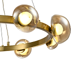 Люстра подвесная светодиодная с 9-ю круглыми плафонами коньячного цвета Iona Chandelier Brass  варинант исполнения - 3 | Loft Concept в Кирове