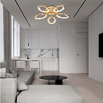 Потолочная люстра с 5-ю светодиодными лампами с золотистым каркасом Ring of Fire варинант исполнения - 1 | Loft Concept в Кирове