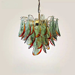 Люстра стеклянная с зелеными лепестками Green Leaf Fall варинант исполнения - 3 | Loft Concept в Кирове