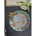 Блюдо из голубого фарфора с бронзовой птичкой Blue Garden варинант исполнения - 5 | Loft Concept в Кирове