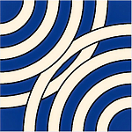 Дизайнерская плитка с узором Круги синяя варинант исполнения - 2 | Loft Concept в Кирове