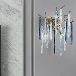 Бра с ветвистым каркасом из металла и подвесками из стекла Droplet Chandelier варинант исполнения - 1 | Loft Concept в Кирове