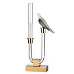 Настольная лампа с прозрачной трубкой и декоративной фигуркой птицы на бронзовой подставке Ganthea варинант исполнения - 1 | Loft Concept в Кирове