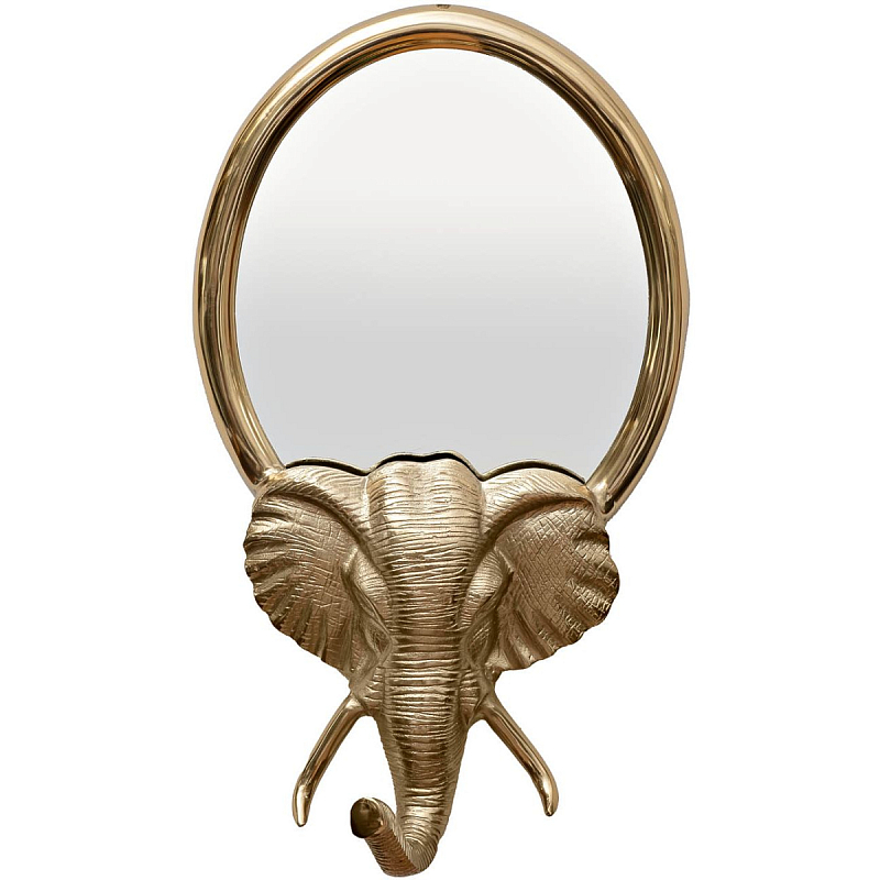 Зеркало с декором слона Gold Elephant Золотой Зеркало Зеркало с декором слона Gold Elephant Золотой Зеркало в Кирове | Loft Concept