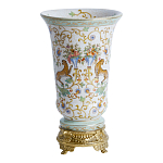 Ваза из фарфора на бронзовом основании Turquoise Blooming Garden варинант исполнения - 1 | Loft Concept в Кирове