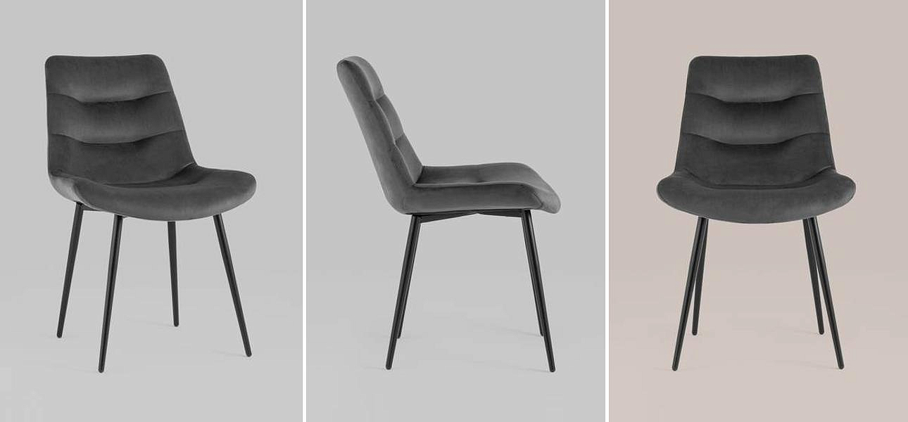 Стул Austin Chair Серый Велюр Стул Austin Chair Серый Велюр - Loft-Concept в Кирове