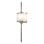 Бра вертикальное с белым полукруглым плафоном и длинным стержнем L Kichler варинант исполнения - 1 | Loft Concept в Кирове