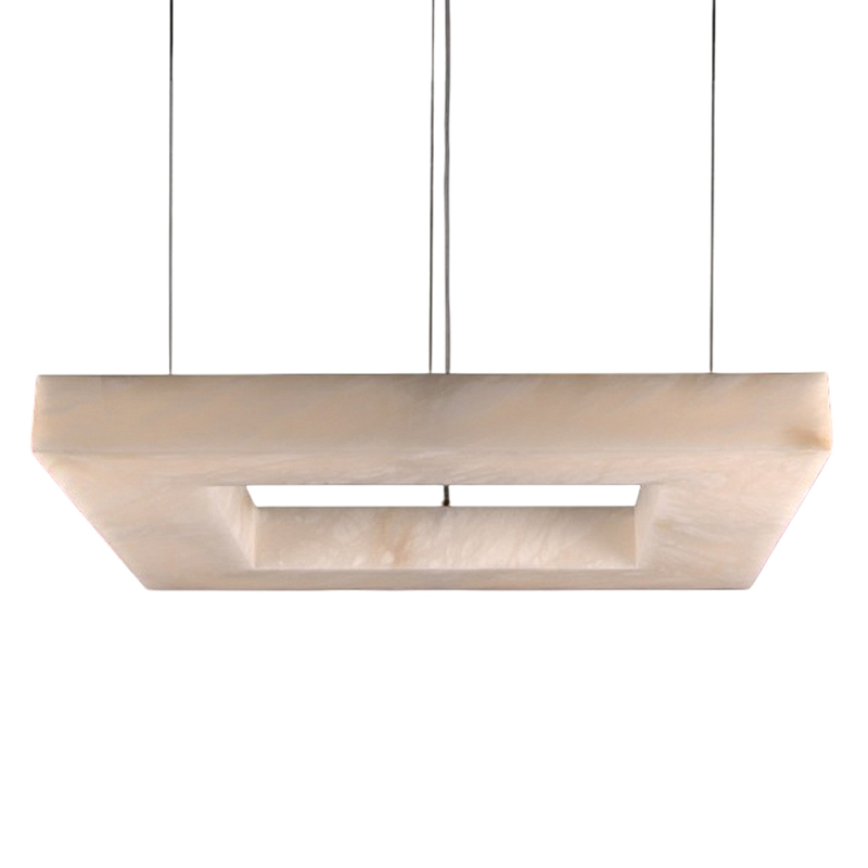 Люстра с квадратным каменным плафоном Calcite Square Light Латунь Белый Люстра с квадратным каменным плафоном Calcite Square Light Латунь Белый в Кирове | Loft Concept